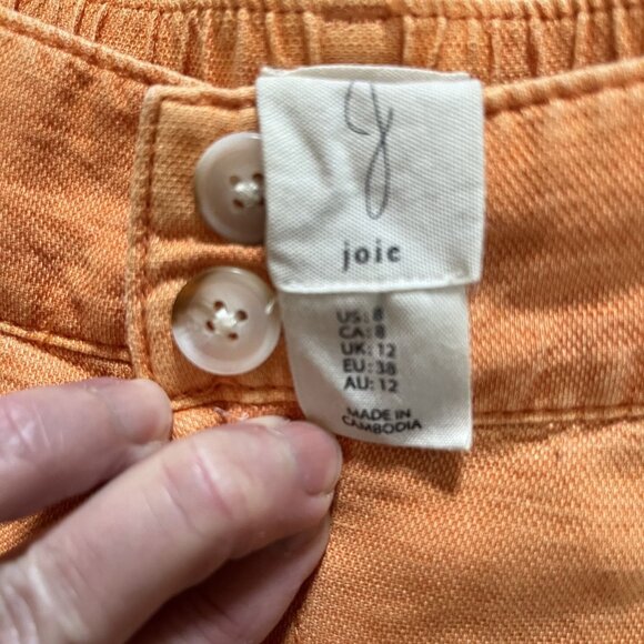 Joie Womens Size 8 Orange Peach Linen Beach Summer Walking Shorts - Picture 3 of 6
